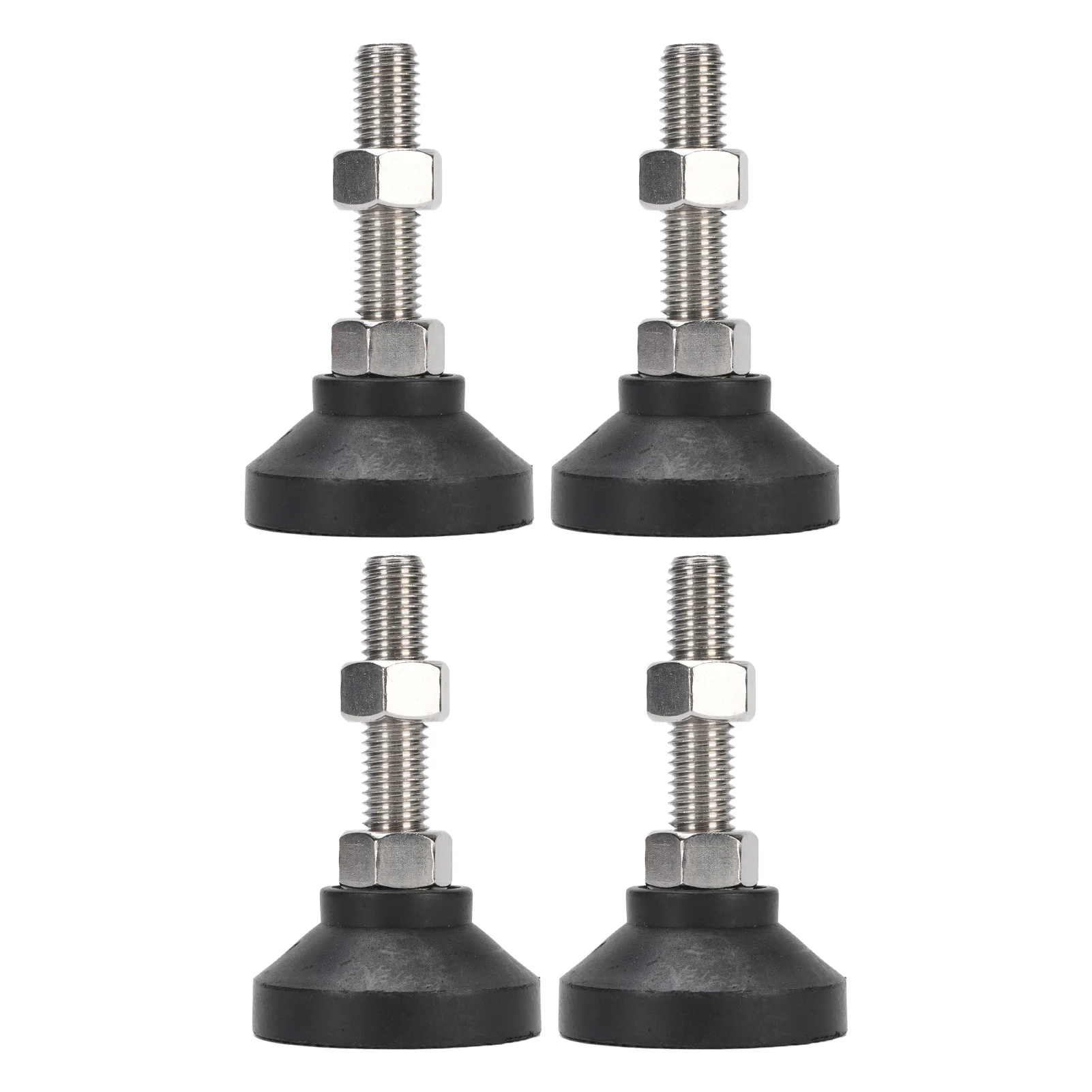 4PCS Furniture Leveling Feet Mounts M12 Thread Table Chair Workbench Leveler Nylon Support Feet 50mm Round Base Black