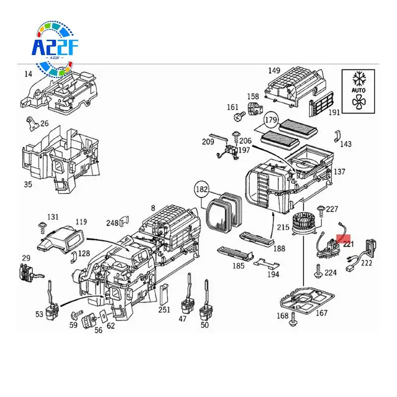 

A22F-A2108206410 Blower Resistor Blower Regulator Fan Regulator Automotive For Mercedes-Benz E-Class W210