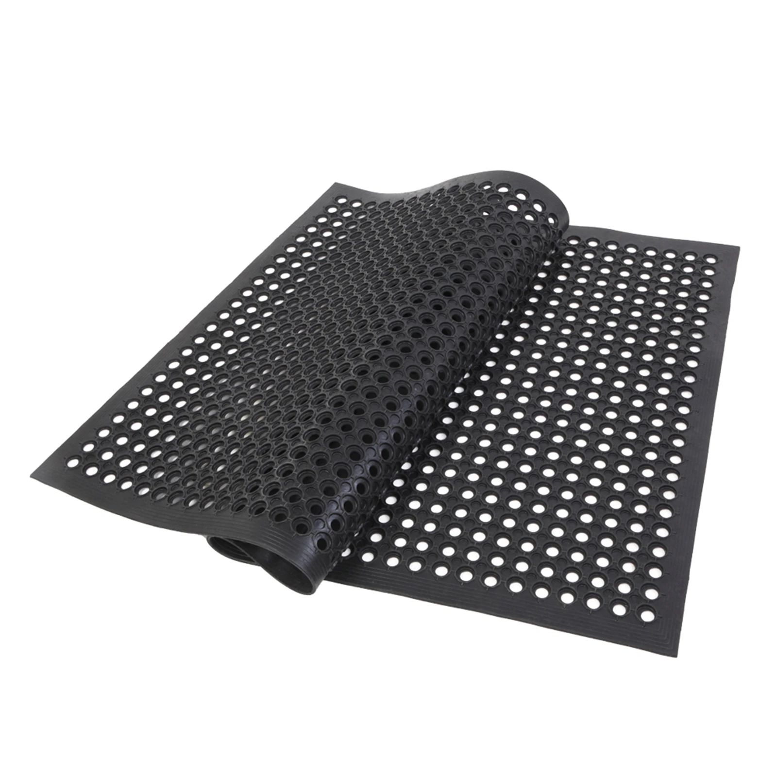 Bar Kitchen Industrial Multi-functional Anti-fatigue Drainage Rubber Non-slip Hexagonal Mat 150*90cm