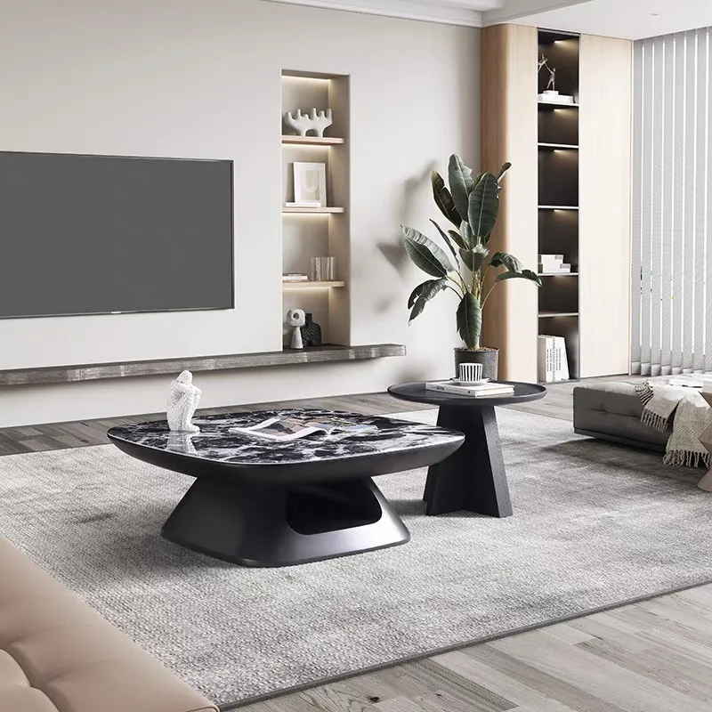 creative modeling coffee table living room furniture multi-layer large coffee table stone coffee table
