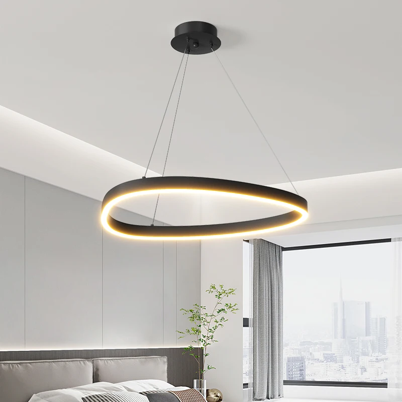 Imagem -04 - Simples Anel Led Moderno Luzes Pingente Sala de Estar Nórdica Quarto Sala de Jantar Estudo Lustres de Teto Decoração de Casa Lâmpadas de Iluminação