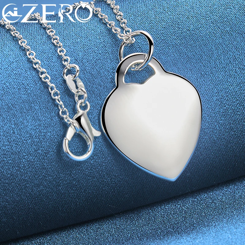 ALIZERO 925 Sterling Silver Heart Lock Pendant Necklace With 16-30 Inch Chain For Women Men Fashion Wedding Party Charm Jewelry