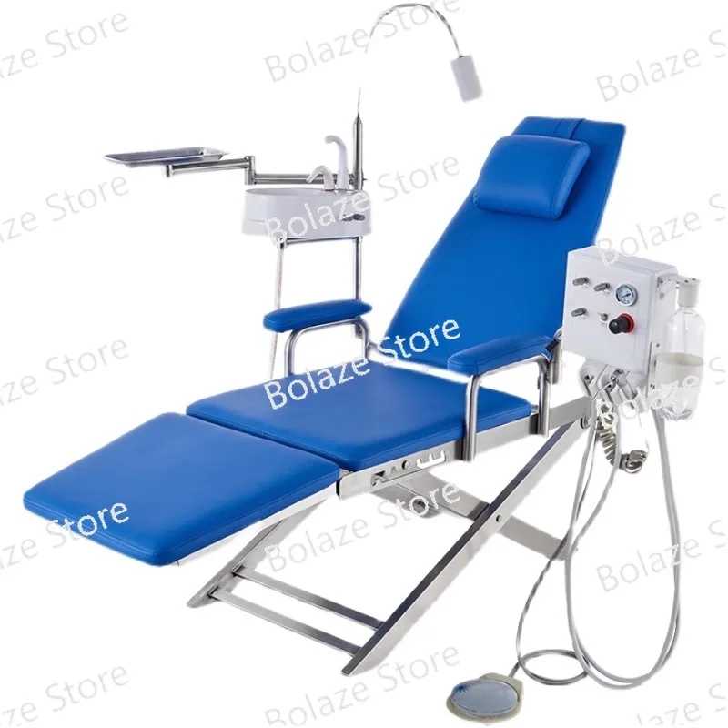 Dental folding chair with optional air pump, portable, adjustable and simple