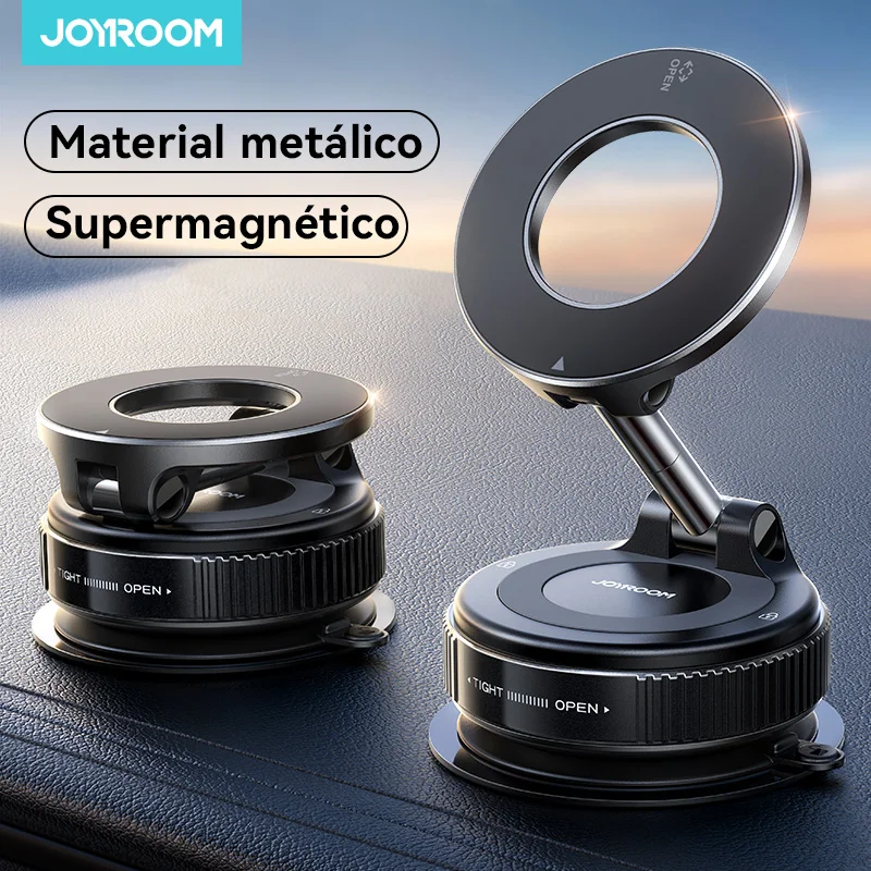 Joyroom Magnetic Suction Cup Phone Mount Vacuum Magnetic Car Phone Holder Mount With 360° Metal Strut for iPhone Samsung Xiaomi