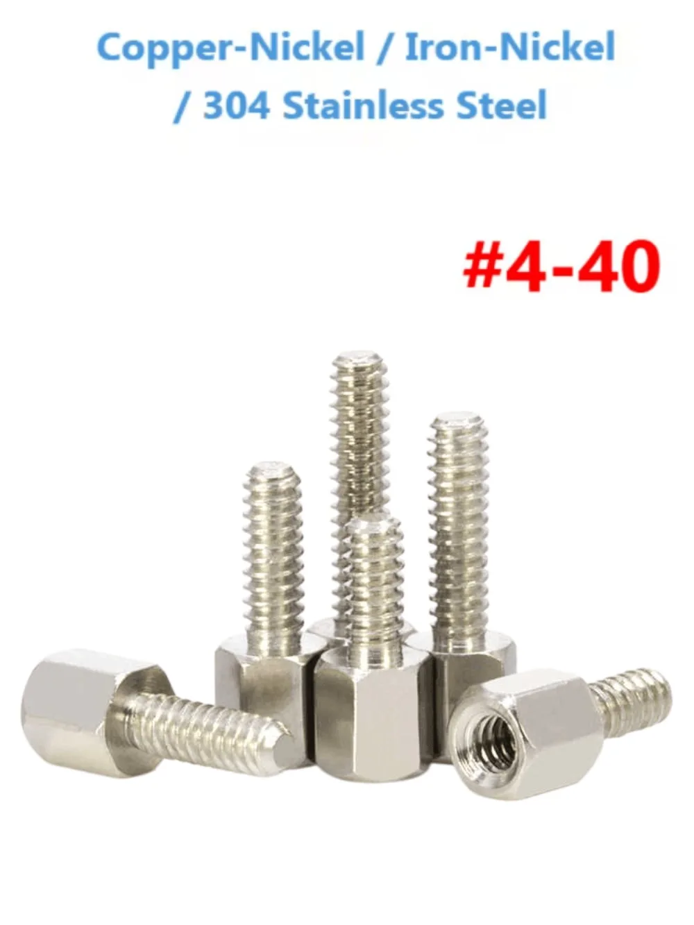 Heavy‑Duty #4‑40 Hex Jackscrew Spacer, Nickel‑Plated Copper‑Iron 304SS Male‑Female Standoff for PCB Circuit Board Installation