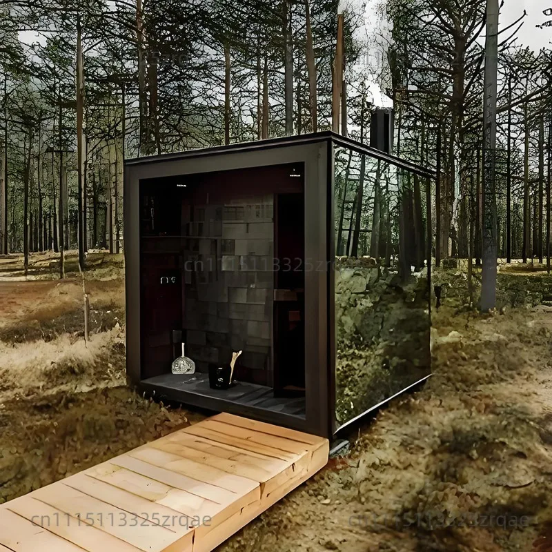 Solid Wood Steam Room, Electric Sauna Room, Hemlock Red Cedar Health Cabin, Family Outdoor Seven Color Phototherapy Sauna Room