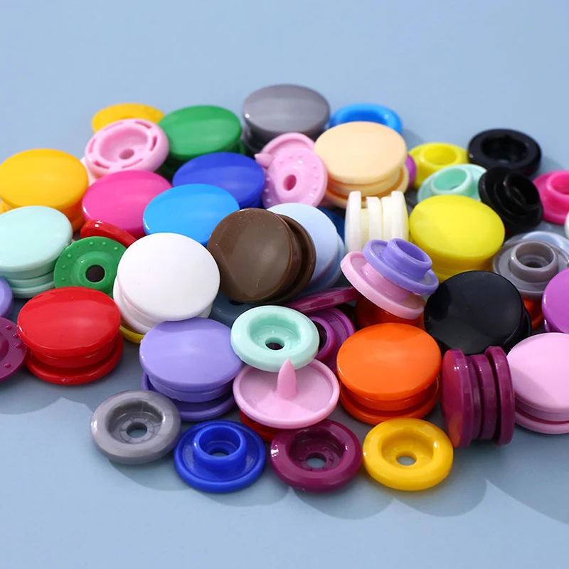 30Sets T8 14mm Round Resin Snap Buttons Buttons embellishments for clothing DIY Crafts Sewing packaging supplies Sewing Supplies