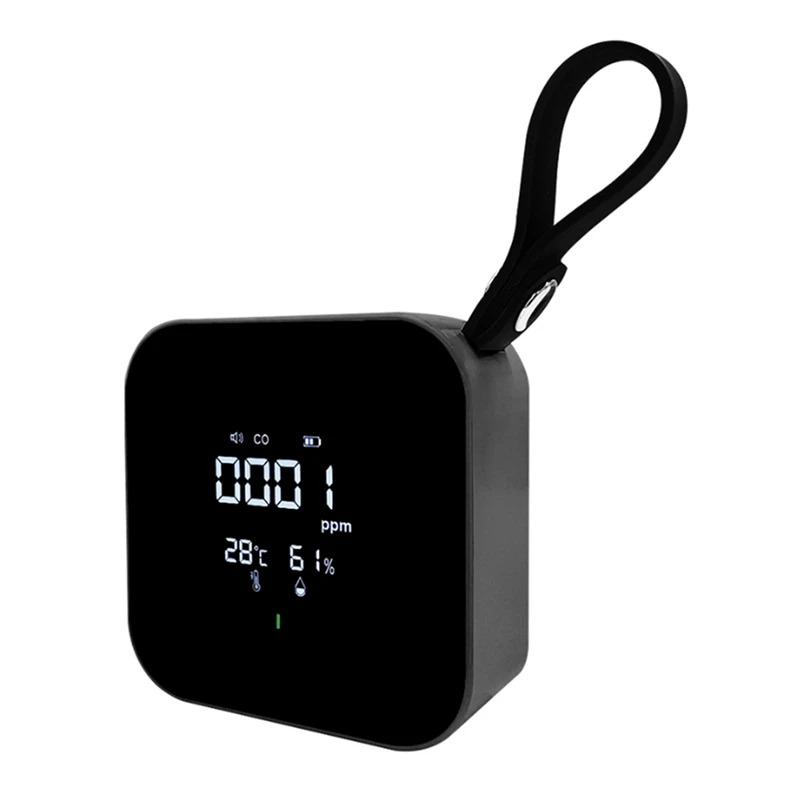 Carbon Monoxide Detector Portable CO Meter LED Display Temperature And Humidity Sensor Tester With USB Charging Port