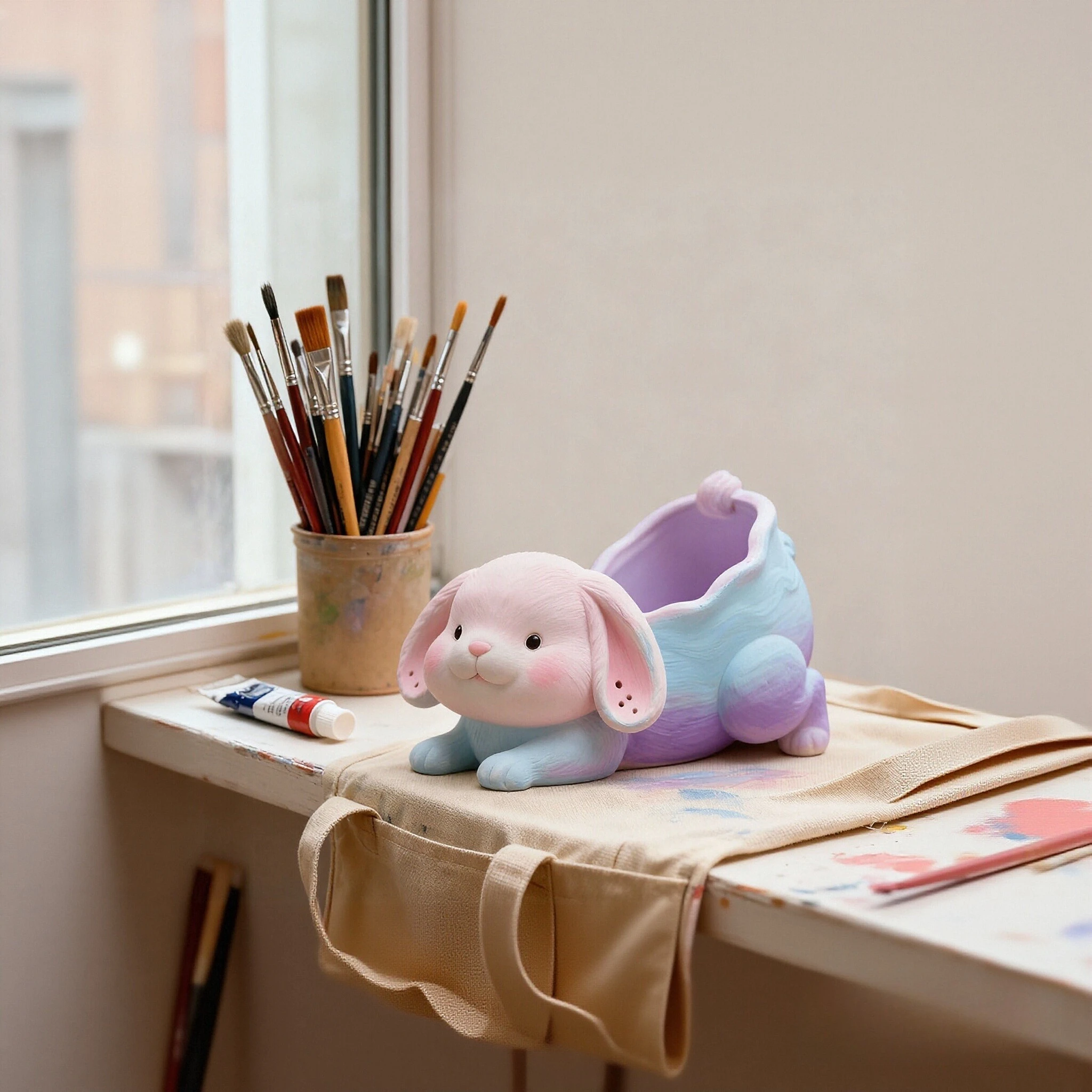 لطيف أرنب زهرة وعاء قالب DIY بها بنفسك اليدوية شمعة معطرة كأس قالب الجص الاسمنت زهرية الراتنج حامل قلم قالب صنع ديكور المنزل