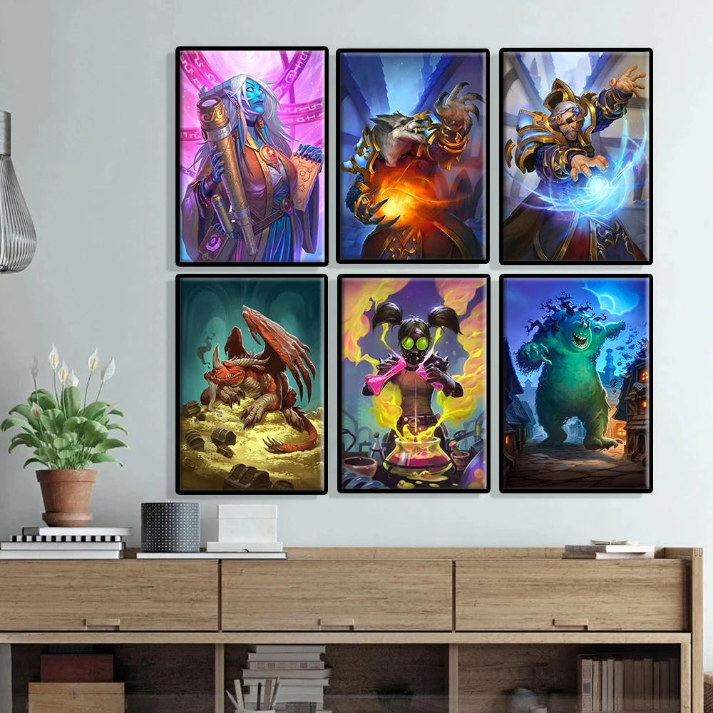 Classic and Popular Game Warcraft Furnace Stone Poster and Printmaking Canvas Painting Wall Art Picture Home Decoration Cuadros