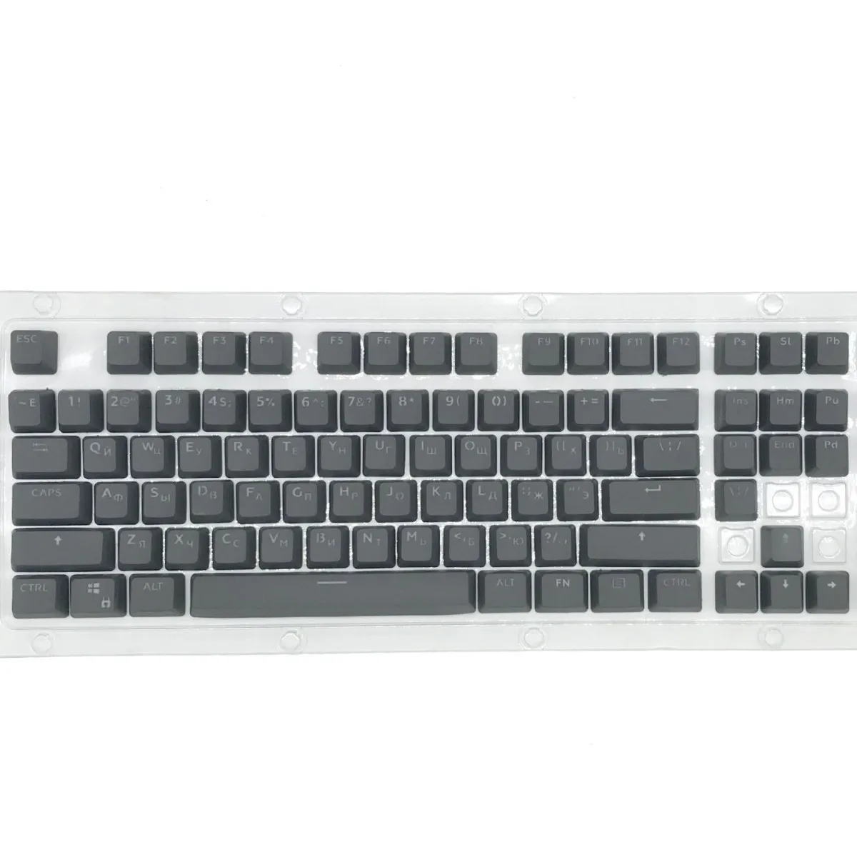 

English-Russian PBT material 104 keys two-color character light transmission Russian version mechanical keyboard keycap key cap