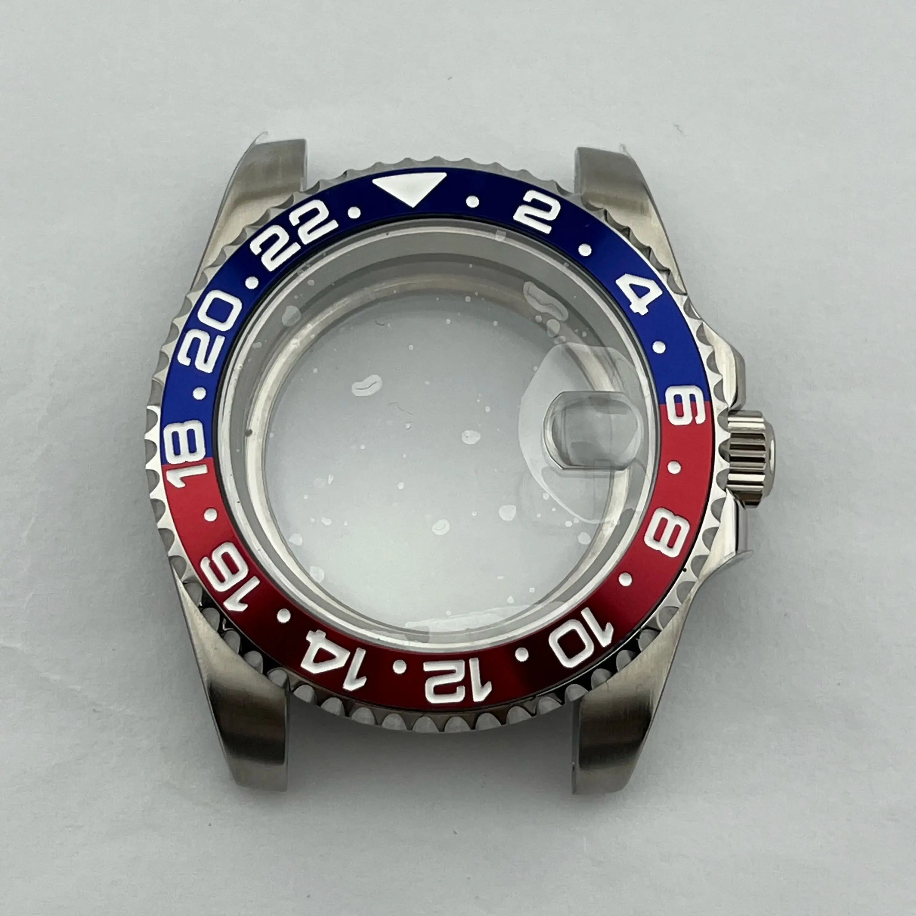 حافظة ساعة بتوقيت جرينتش 40 ملم، إطار سيراميك، مناسبة لحركات NH35، NH36، ETA2824، 2836، من الفولاذ المقاوم للصدأ.