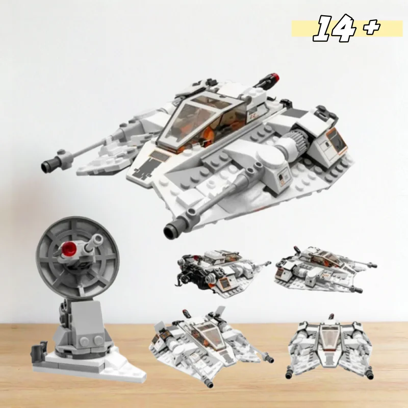 309 piezas Nuevo MOC-75259 Snow Speeder Bloques de Construcción Avión de Combate Nave Espacial Ladrillos Edición 20º Aniversario Juguetes Regalo de Cumpleaños para Niños