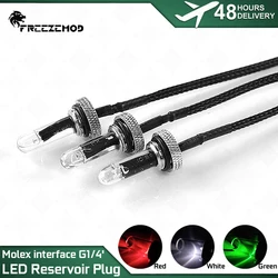 FREEZEMOD Reservoir LED Lighting Plug Fitting Water Tank Sealing Lock End Molex DC12V Water Cooling G1/4' Thread PC MOD DT-LEDC