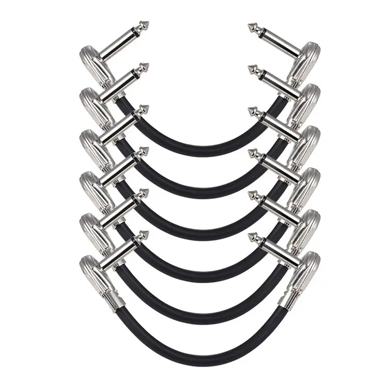[828 Sale] 6-Pack 12Inch Guitar Patch Cables, Acoustic Instrument Guitar Cables, Duckhead Effect Cables