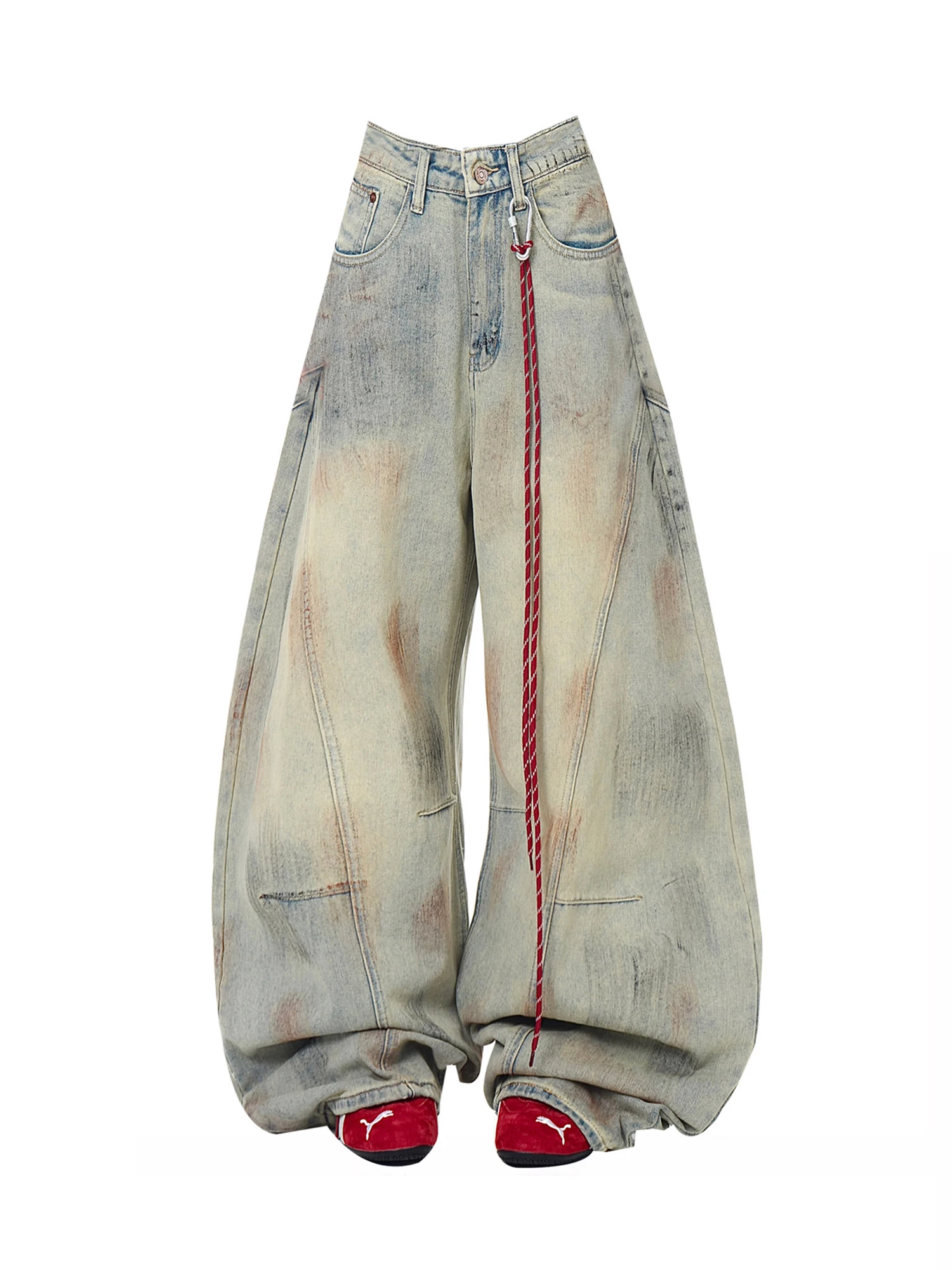 Women Blue Y2K Baggy Jeans Vintage American Harajuku Jean Pants Grunge Hiphop Oversize High Street Wide Leg Denim Trousers 2026