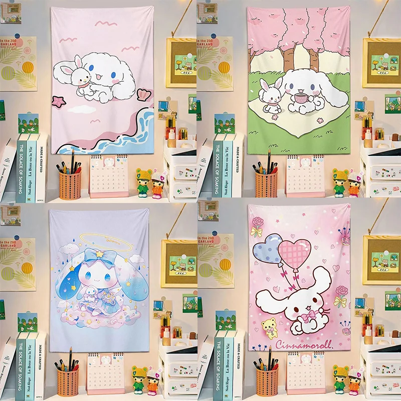 

Big Eared Dog Hanging Cloth Sanrio Cinnamon Dog Student Dormitory Decoration Bedside Wall Cloth Vertical Background Cloth