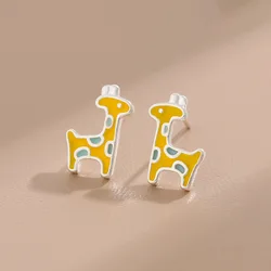 Uini-Tail hot new 925 Tibetan silver custom deer cute ear studs 2024 deer earrings creative cute silver jewelry high quality