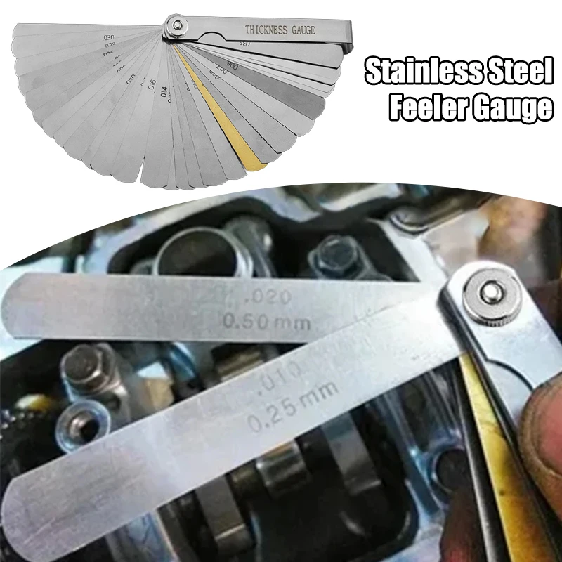 

32 Piece Stainless Steel Feeler Gauge Portable Gap Gauge Rangefinder Removable Dual Marked Metric and Imperial Measuring Tool