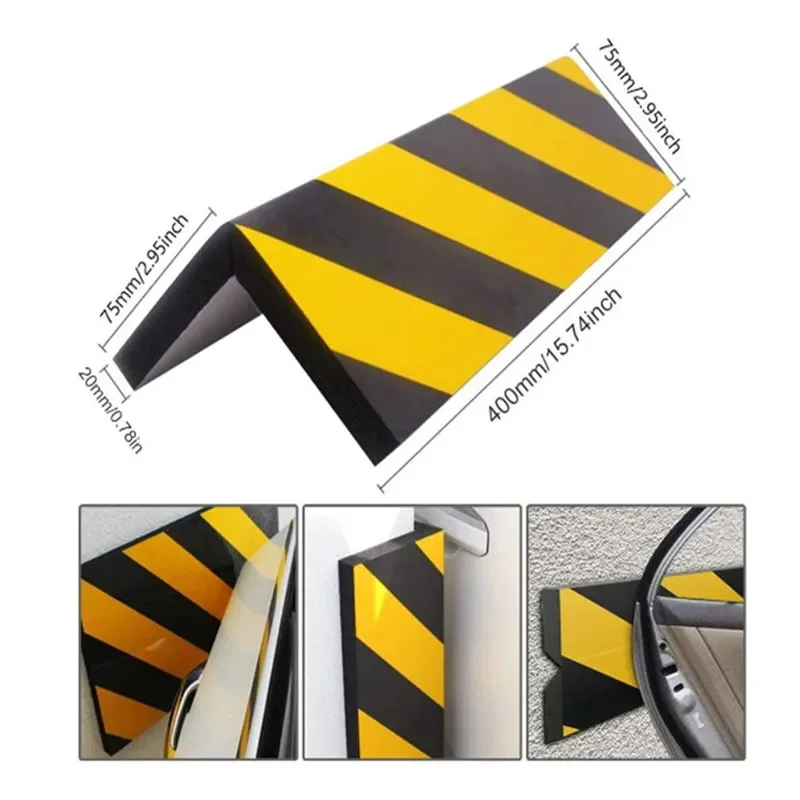 2/4PCS Car Foam Warning Sign Bumper Door Protection Exterior Anti Adhesive Parking Garage Protector Car Doors Protection