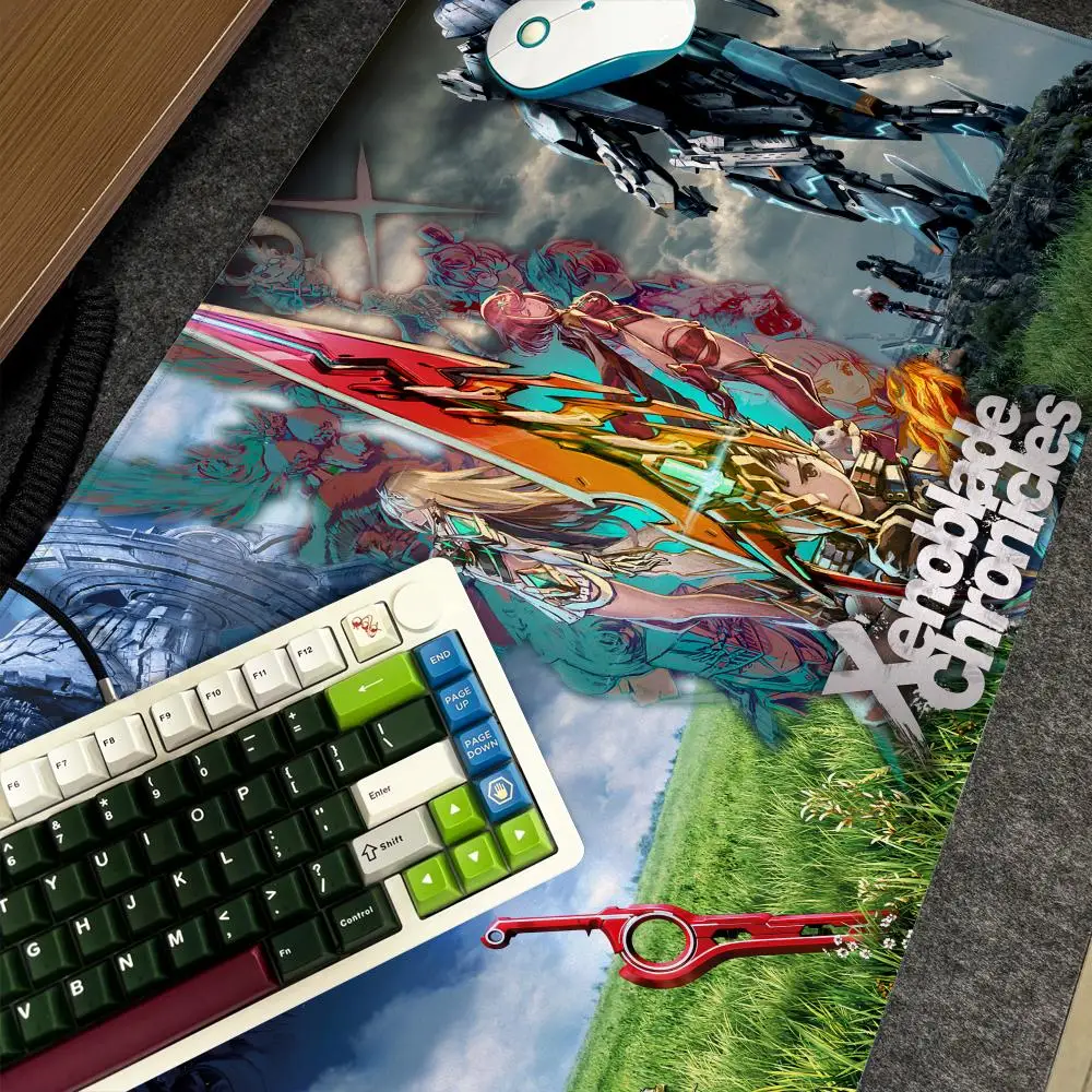

Game X-Xenoblade C-Chronicles Mouse Pad Xxl Computer Large Size Non-slip Gamer Keyboard 90x40cm Art Design HD Deskmat