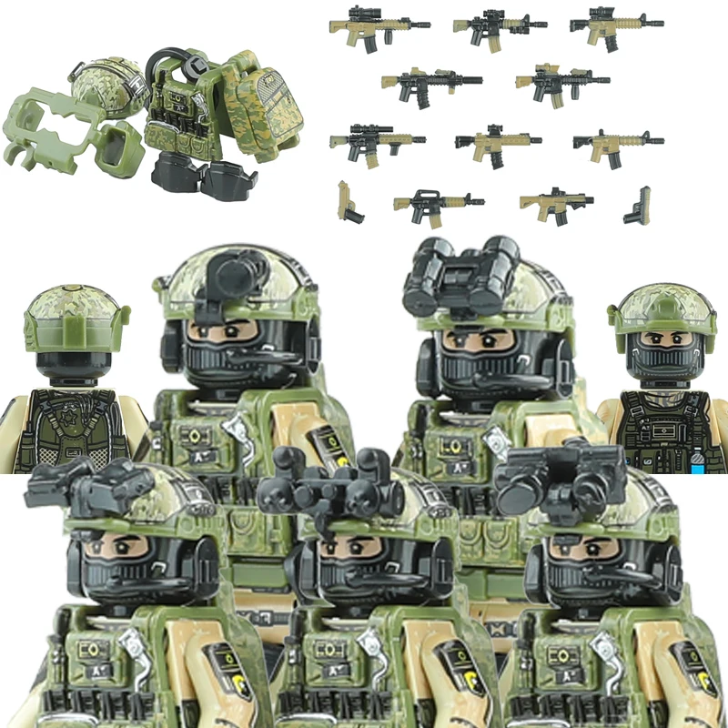 

City Police Israel Special Forces Building Blocks SWAT Wild Boy Army Soldier Commando Figures Military Weapons Bricks Toys