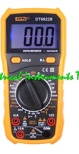 100% Original SZBJ DT9922B/DT9928B multimeter With backlight, data hold function, overload protection