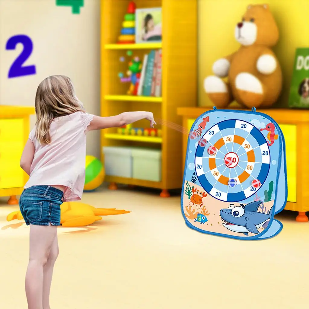 Collapsible Double Sided Cornhole Board Toy for Children Age 4-7 with Storage Bag for Backyard Lawn Games