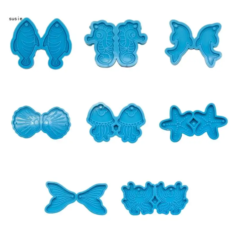 

X7YA Ocean Series Animal Earring Silicone Mold is Suitable for Epoxy Resin Diy Craft Earrings Pendant Earrings Jewelry Making