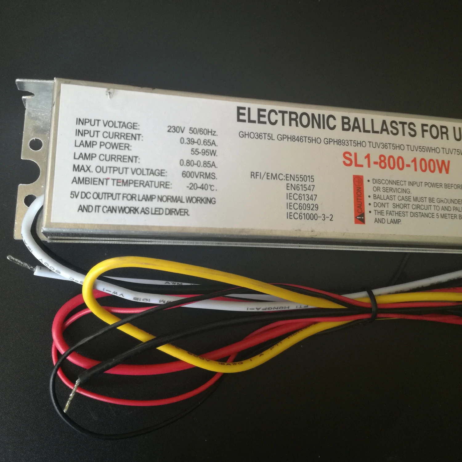 SL1-800-100W 55-95W 230V UV Lamps Electronic Ballasts with 5V DC LED Indicator for Water Treatment Air Purification and Waste Ga