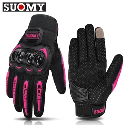 Summer New Lady Pink Motorcycle Cycling Glove Touchscreen Motocross Gloves Hard Shell Protection Motorbike Glove Mesh Breathable