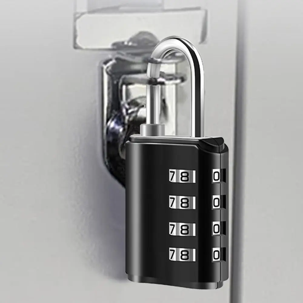 Waterproof Combination Lock with Key 4 Digit Password Lock Backpack Zipper Lock Dormitory Cabinet  Lock Luggage Padlock