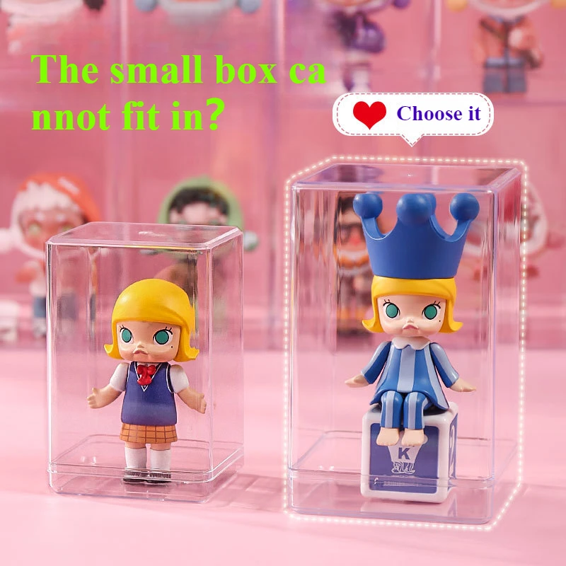 

Cute Blind Box Storage Display Stand Single Doll Display Cabinet For Pop Mart Storage Box Dustproof Transparent Hand Display Box