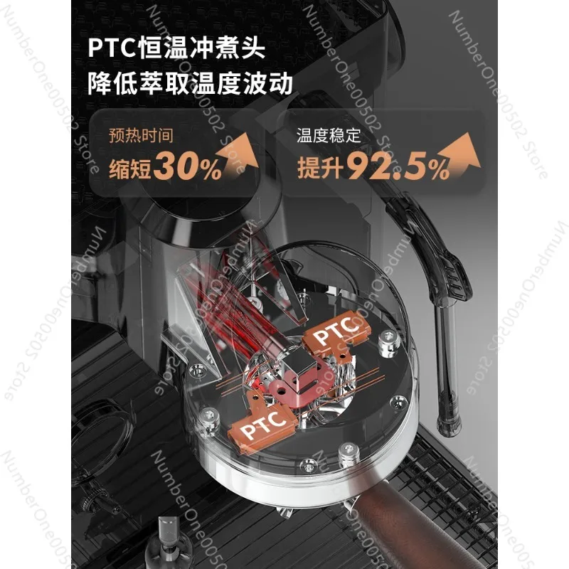 WKF04B Semi Automatic Espresso Machine Makes Americano and Coffee for Home Use with Steam Milk Frother Wand​