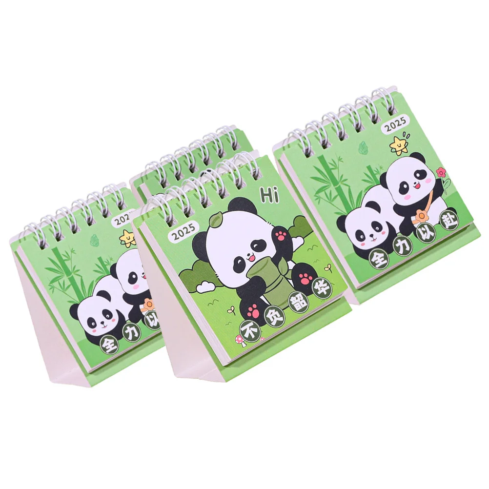 

4 Pcs Panda Desk Calendar Chinese Cute Daily for Iron Academic Year Desktop Student