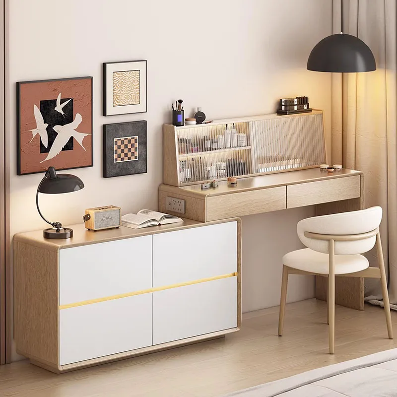 Makeup Mirror Vanity Table Chair Organizer Girl Vintage Study Dressing Table Living Room Drawers Penteadeira Trendy Furniture