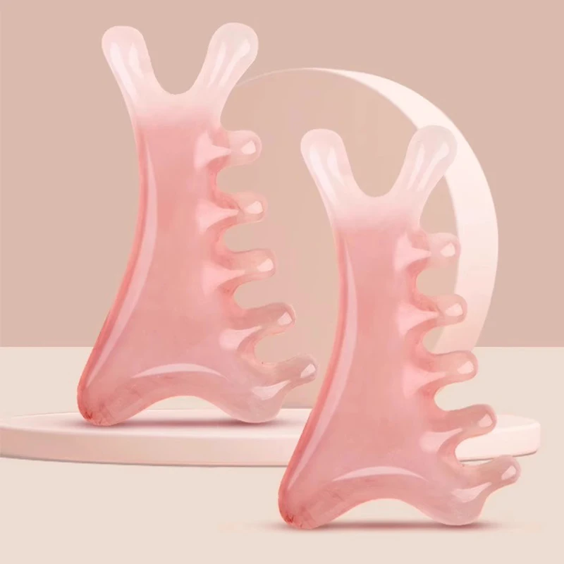 

4-в-1 расческа для массажа кожи головы, скребок для головы, лица, глаз, носа, инструмент Гуа Ша, меридианный терапевтический массажер для релаксации