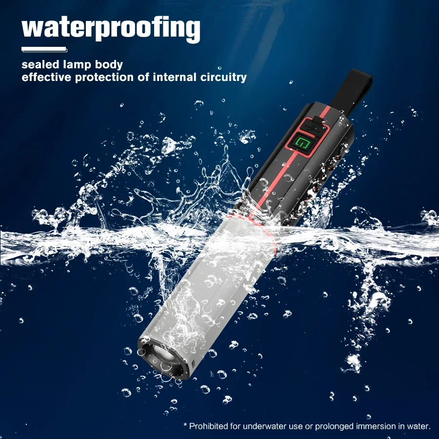 Super Bright LED Flashlight Rechargeable Multifunctional Zoom Torch lamp Outdoor Mini Camping Fishing Emergency Handheld Lantern