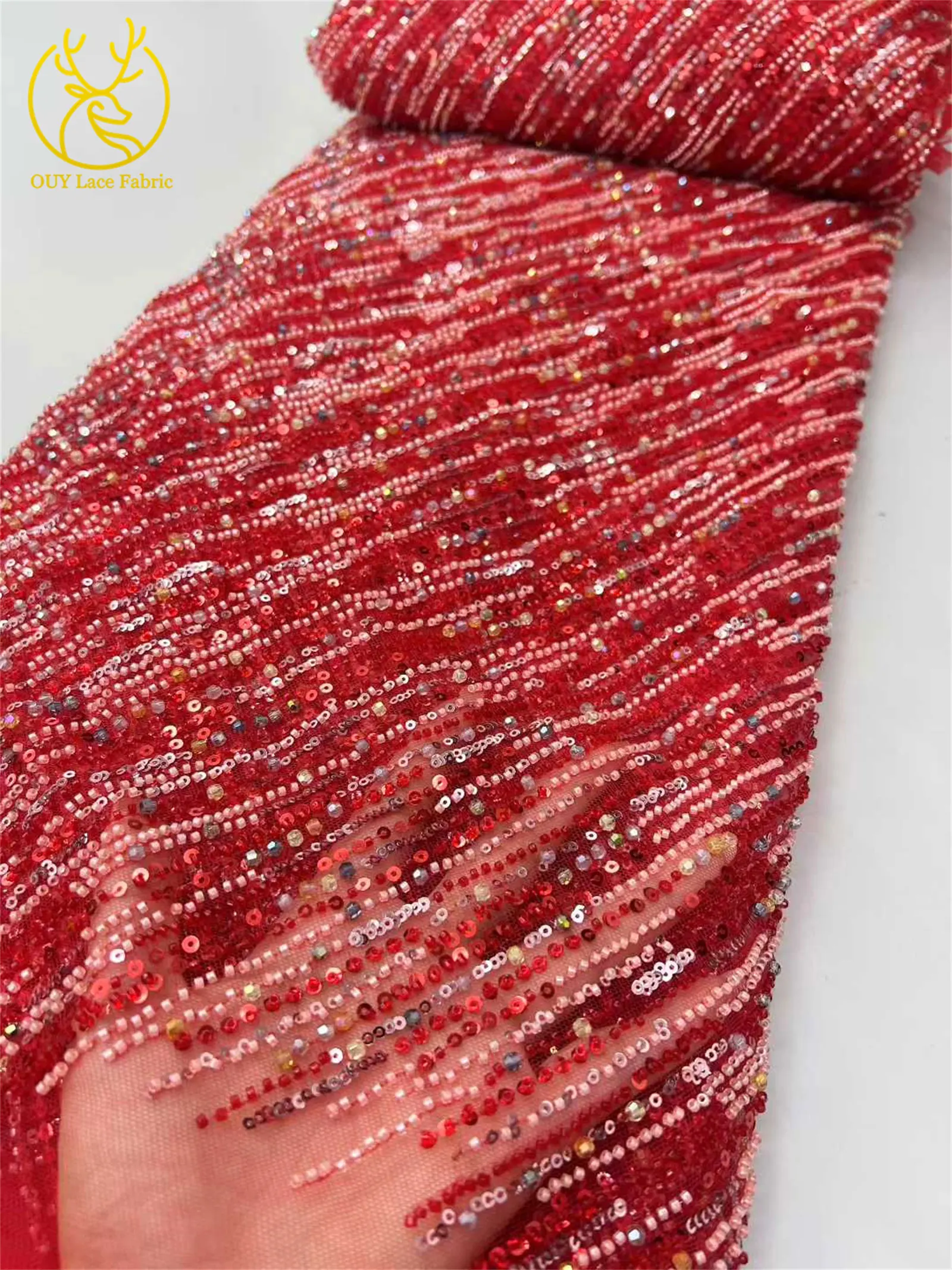 アフリカカラービーズレース生地2025高品質高級フレンチブラックスパンコールレース生地、女性用パーティーイブニングドレス用