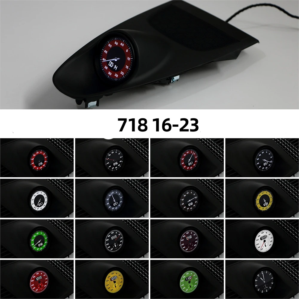 

Car Instrument Dashboard Panel Upper Cover For Porsche 718 2016-2023 LCD Stopwatch Upgrade Watch Trim with Clock Fit Styling