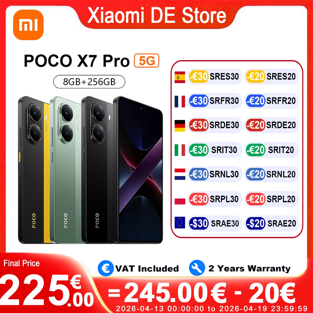 Xiaomi POCO X7 Pro Version mondiale Smartphone 5G 6.67 pouces 120Hz AMOLED Dimensity 8400-Ultra 6000mAh 90W HyperCharge Xiaomi POCO X7 Pro Version mondiale Smartphone 5G 6.67 pouces 120Hz AMOLED Dimensity 8400-Ultra 6000mAh 90W HyperCharge