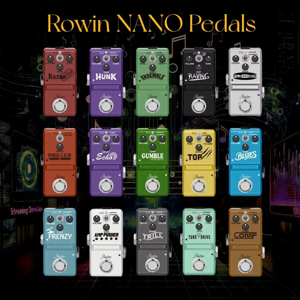 Rowin NANO Guitar Effect Pedals Compressor Flanger Booster Overdrive Delay Tremolo Dumble Distortion for Electric Guitar Bass