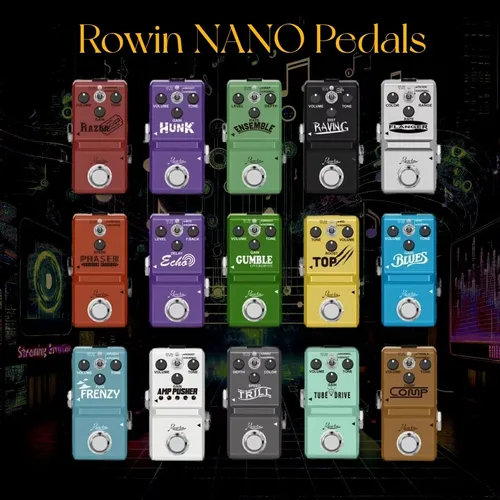 Rowin NANO pedales de efectos de guitarra compresor Flanger Booster Overdrive retardo trémolo Dumble distorsión para bajo de guitarra eléctrica