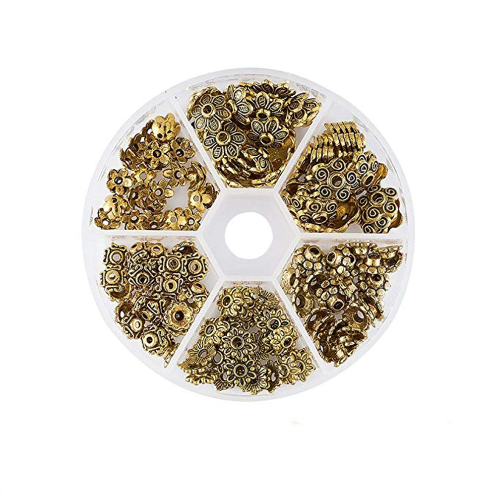

180 PCS Retro Flower Hat Accessories Beaded Material Handmade DIY Beads Spacers Alloy Petal Caps