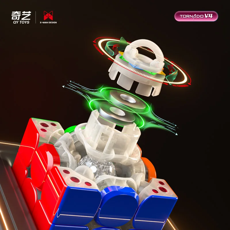 QiYi XMAN 토네이도 V4 마그네틱 스피드 큐브, 3x3x3 자기 부상 매직 큐브, 전문가용 3x3 스피드 퍼즐, 3x3 어린이 장난감, QY Cubo Magico