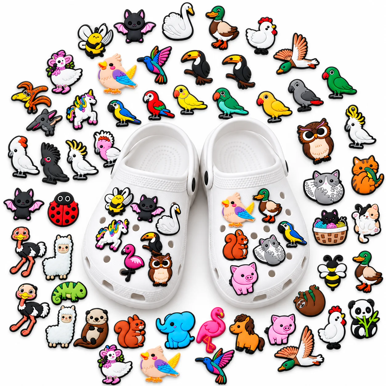 50pcs Gamer Gun Shoe Charms Set Game Controller PVC Pins for Clogs FPS Accessories Gift for Boys Men Teens Kids Cool Style