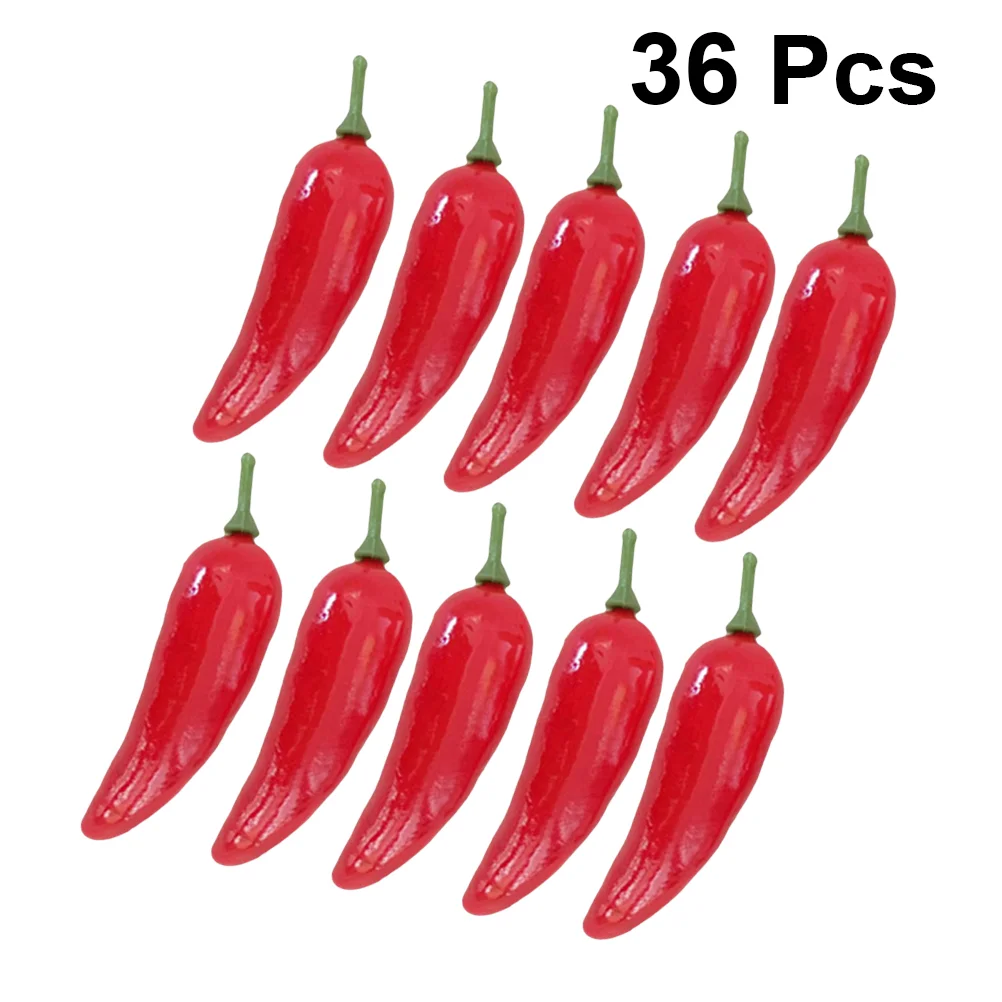 36 Pcs Fake Lemons Artificial Vegetable Mini Peppers Chili Model Artifical Miniature