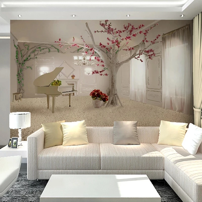 Custom 3D Self Adhesive Wallpaper Modern Fashion Beautiful Photo Mural Tree Living room sofa TV background bedroom restaurant
