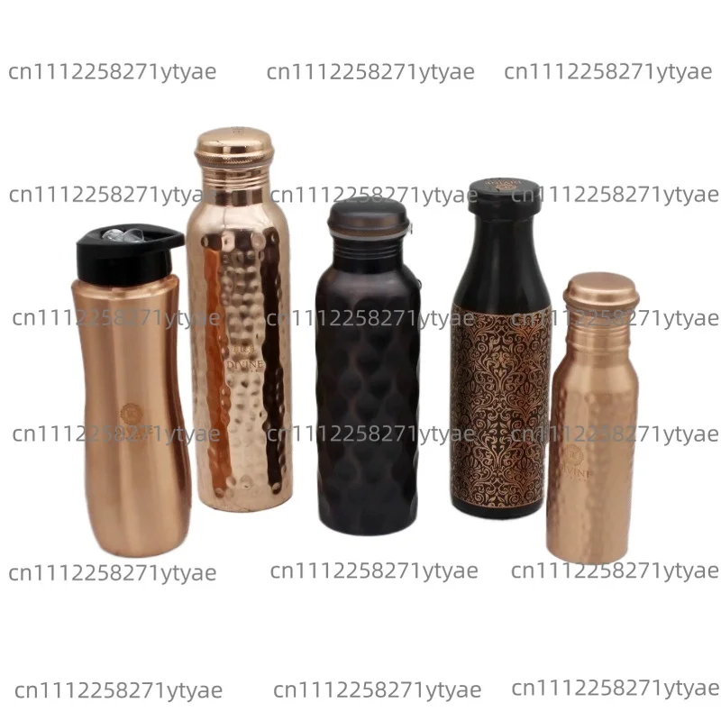 Handmade Pure Copper Water Bottle, Vessel for Yoga Outdoor Sports, Traditional Metal Canteen
