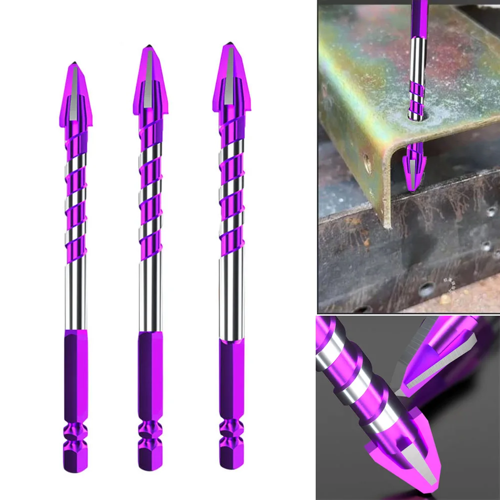 

3/5 шт. профессиональные твердосплавные треугольные сверла, набор для стены, стекла, дерева, металлической плитки, шестигранный хвостовик, высокая твердость, износостойкость